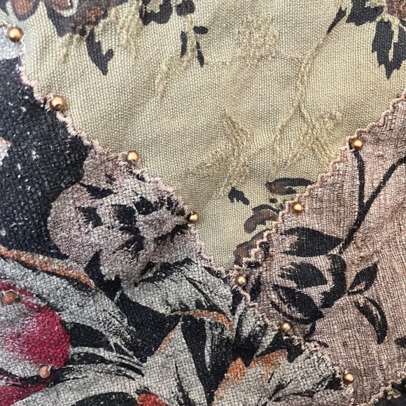 Sandy Starkman Silk Studded Jacket L Olive Green Vintage - Picture 12 of 13